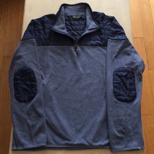 Orvis 1/4 Navy Pullover Sweater Elbow Patch